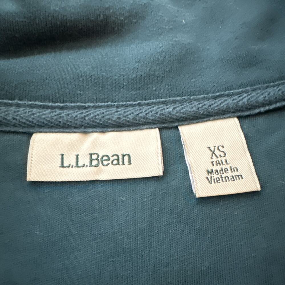 L.L. Bean Diamond Quilted 1/4 Zip Teal Women's Sweatshirt with Pockets XS - Picture 5 of 16